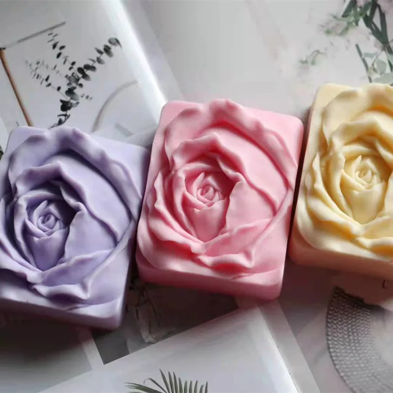 Bloom Rose Flower Silicone Mold Beautiful Rose Floral Handmade Soap Candle Mold Cake Wax Melt Aroma Plaster resin Crafts Moulds