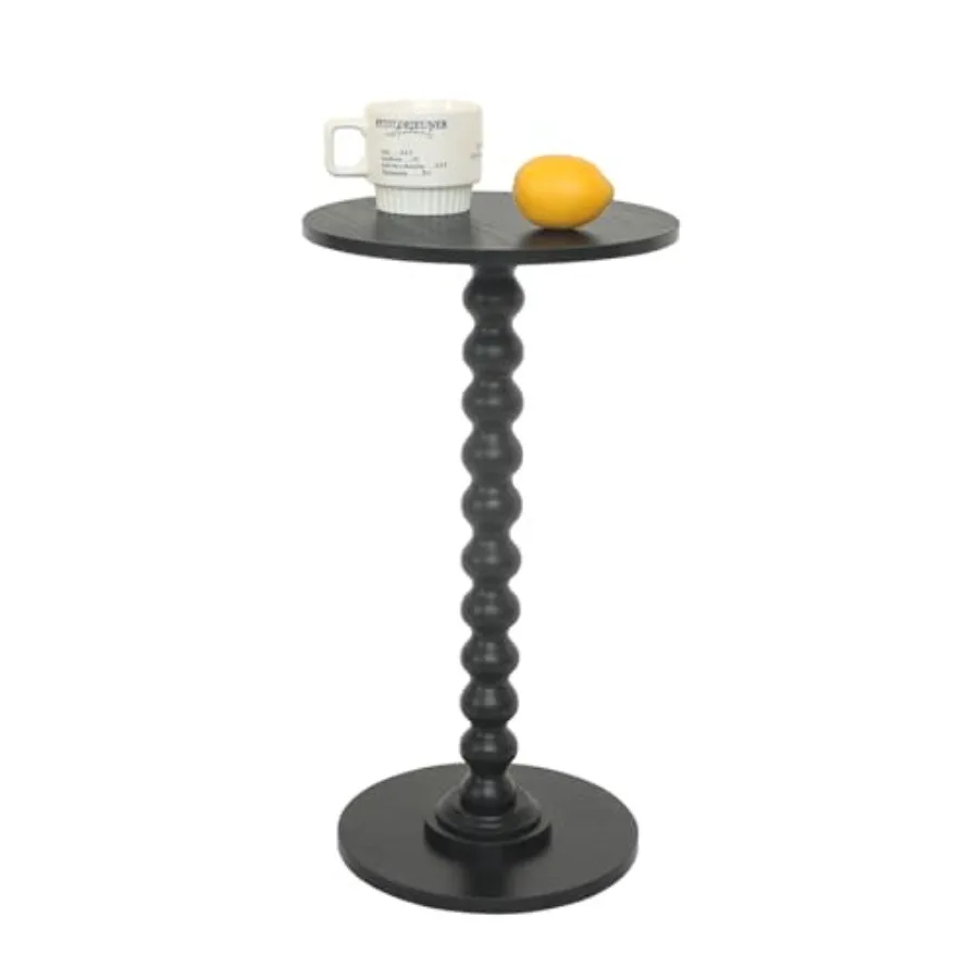 Round Side Table Small Drink Table for Small Spaces Modern Accent End Table Nightstand with Solid Wood Leg for Living Room Bedr