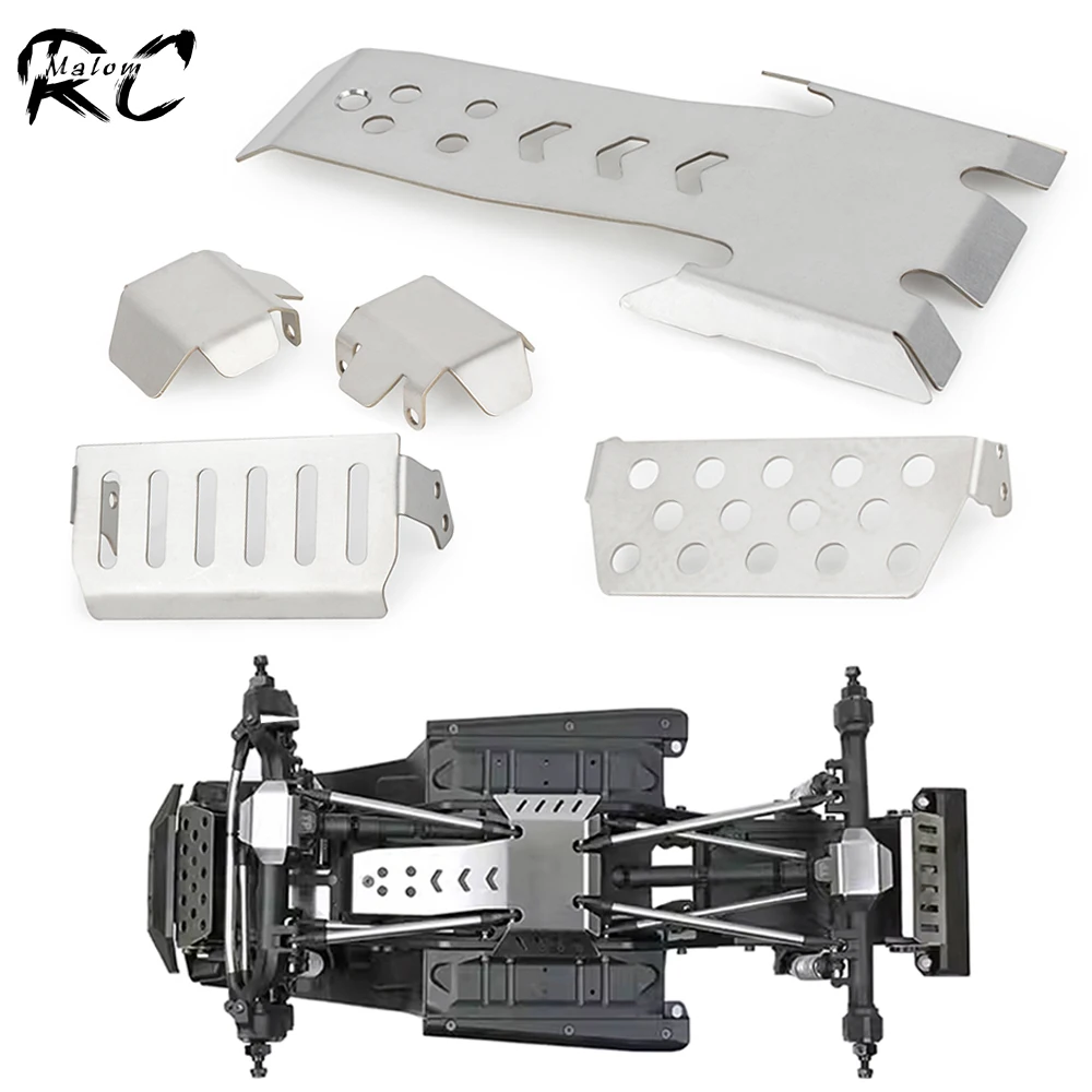 Protetor de eixo de placa antiderrapante de aço inoxidável, peças de atualização de armadura de chassi para carro crawler 1/10 RC, cabe em Vanquish VS4-10 Phoenix