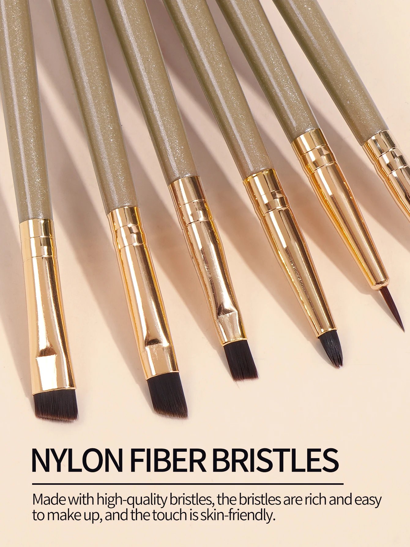 MAANGE 6PCS Eyes Makeup Brushes Set Angled Eyebrow Brush Soft Bristles Eyeliner Eyeshadow Lip Brush Makeup Tools Women Cosmetic