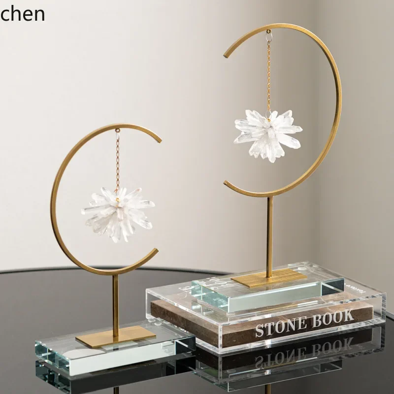 PYH Light Luxury Natural Crystal Art Decorative High-end Living Room Wine Cabinet Model Room Living Room Entrance
