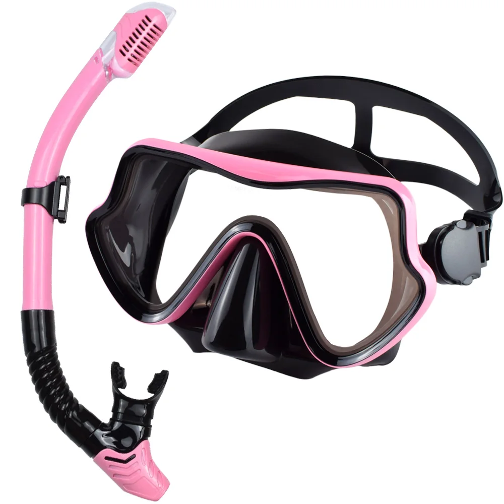 JoyMaySun Tauchmaske Schnorchelset für Erwachsene, gehärtetes Glas, professionelle Panorama-Schnorchelausrüstung, Schwimmtraining, Schnorchelset 8