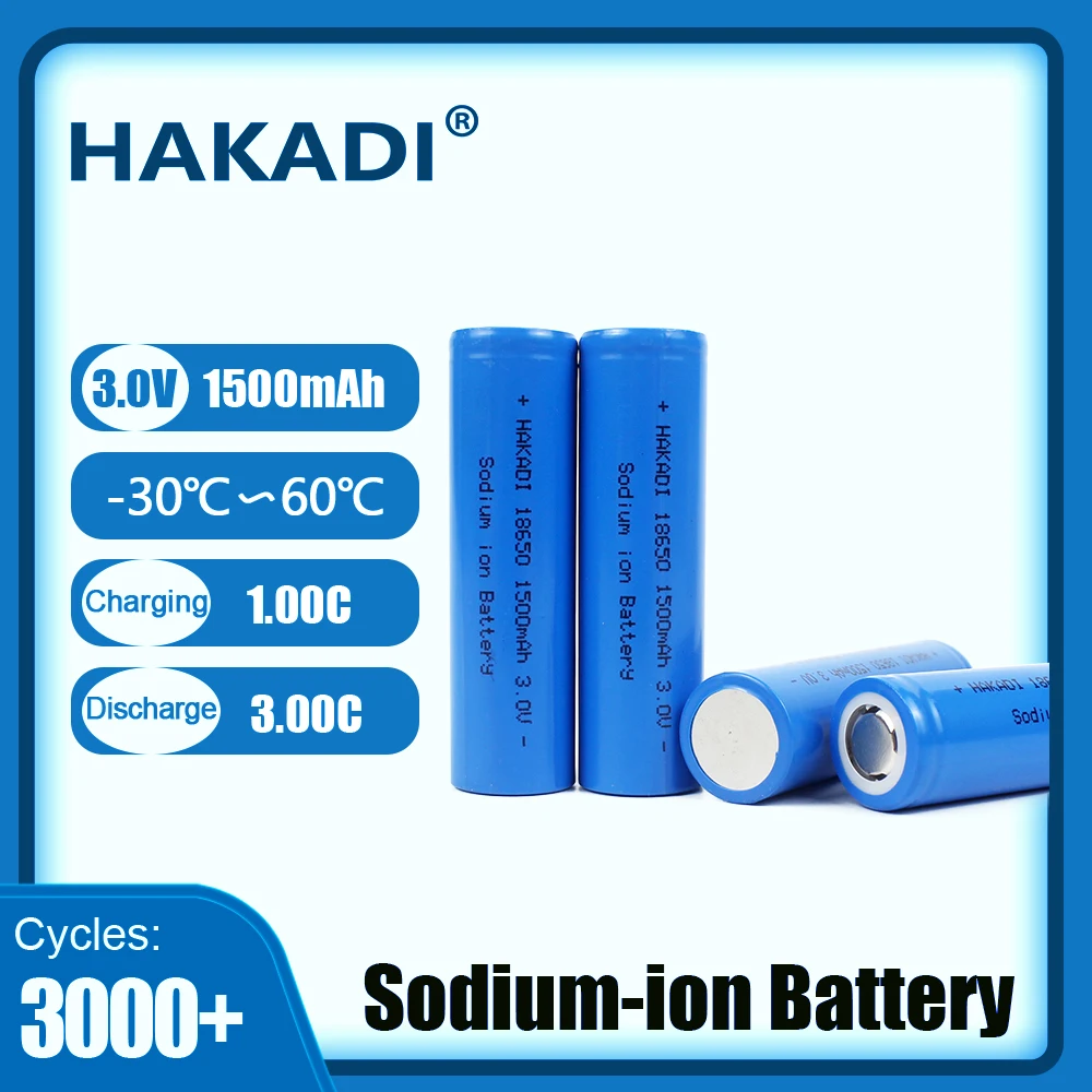 HAKADI 18650 akumulatory sodowe 3V 1500mah 4-16 sztuk do DIY 12V 24V 48V zasilacz do systemu magazynowania energii słonecznej