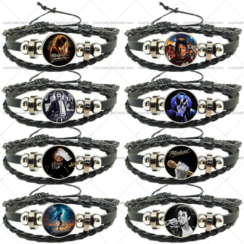 

Michael Jackson Weaving Hand Rope for Men Women Superstar MJ King of Pop Peripherals Woven Bracelet Fashion Wristband Gifts
