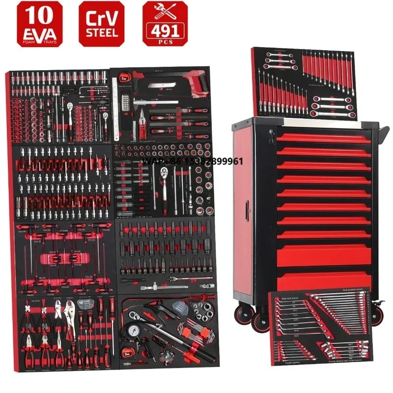 

Mechanic Tool Cabinet Trolley With 491pcs Rolling Tool Set for Workshop