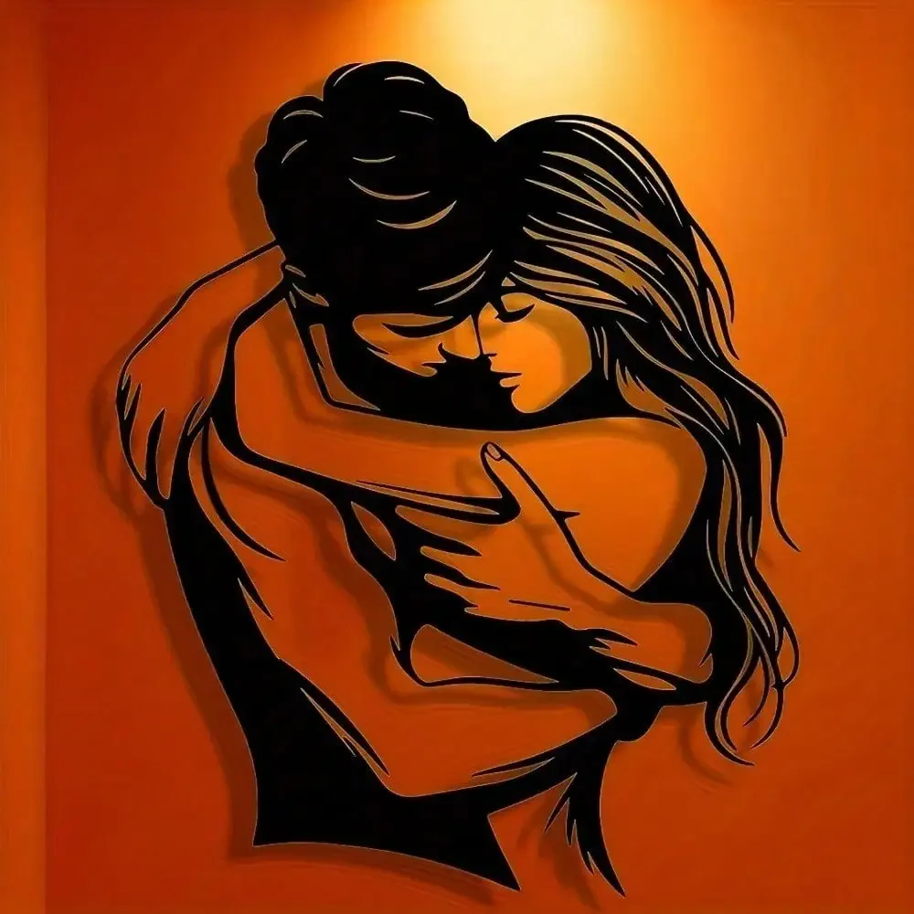 

Romantic Lovers Wrought Iron Wall Decor | Modern Design for Home, Office & Cafes | Ideal Festival Gift