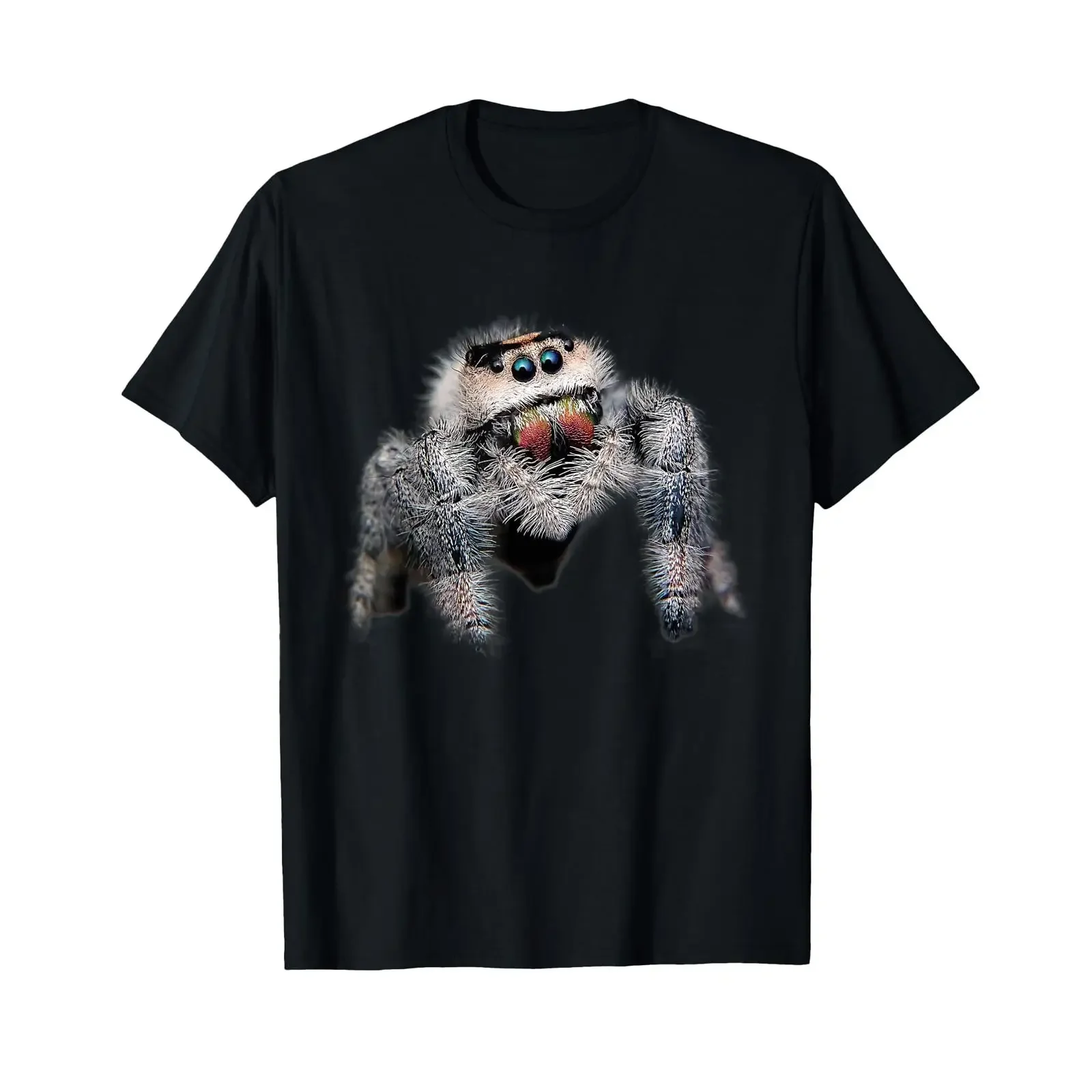 Arachniden-Haustier-Spinne Salticidae, süßes Springspider-T-Shirt, Vintage-Look, gewaschen, Herren, bequemes Oberteil für den Alltag, Grafik