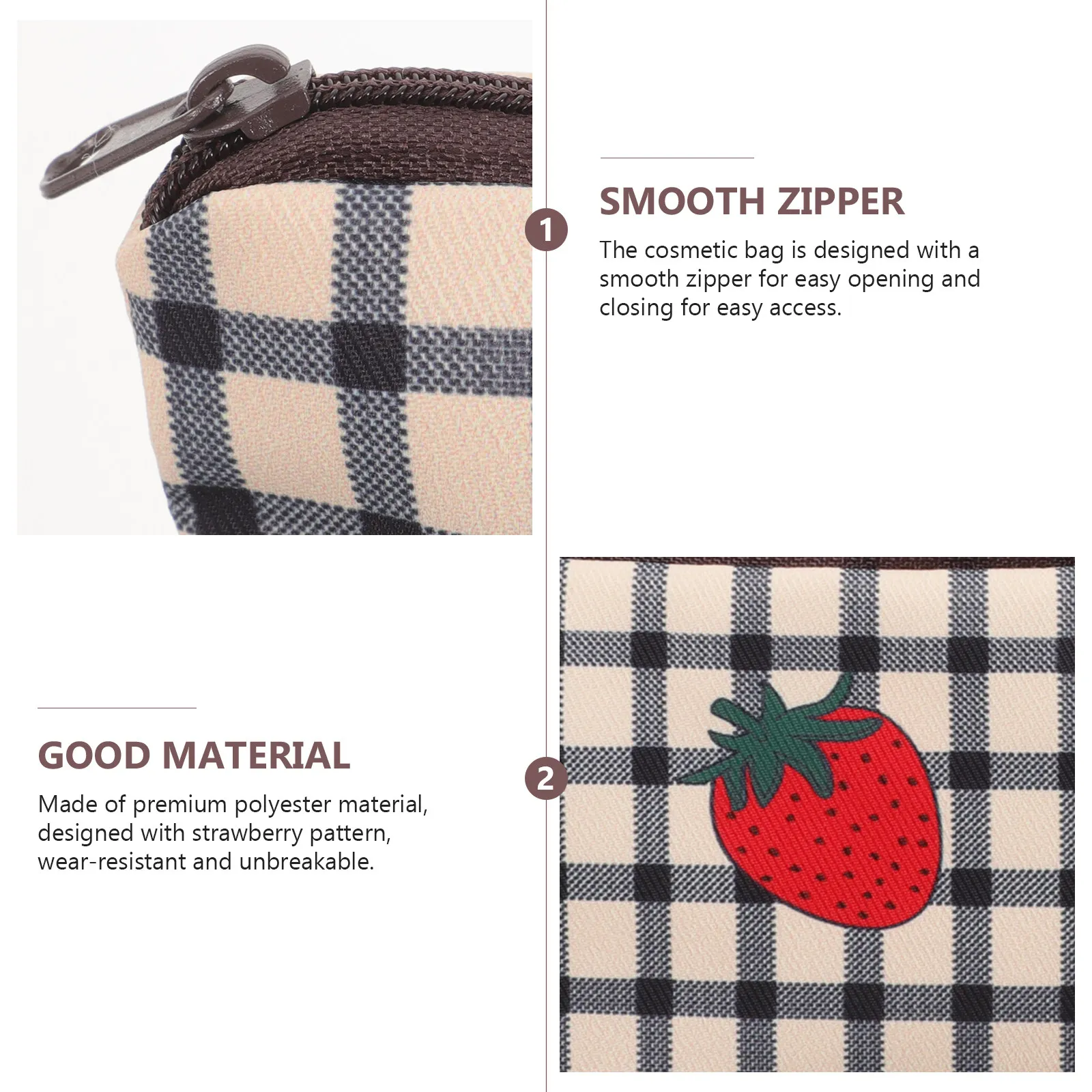 Large Capacity Strawberry Pencil Bag Multi-Function Pen Storage Case Cute Portable Zipper Design Pencil Organizer Makeup Brush