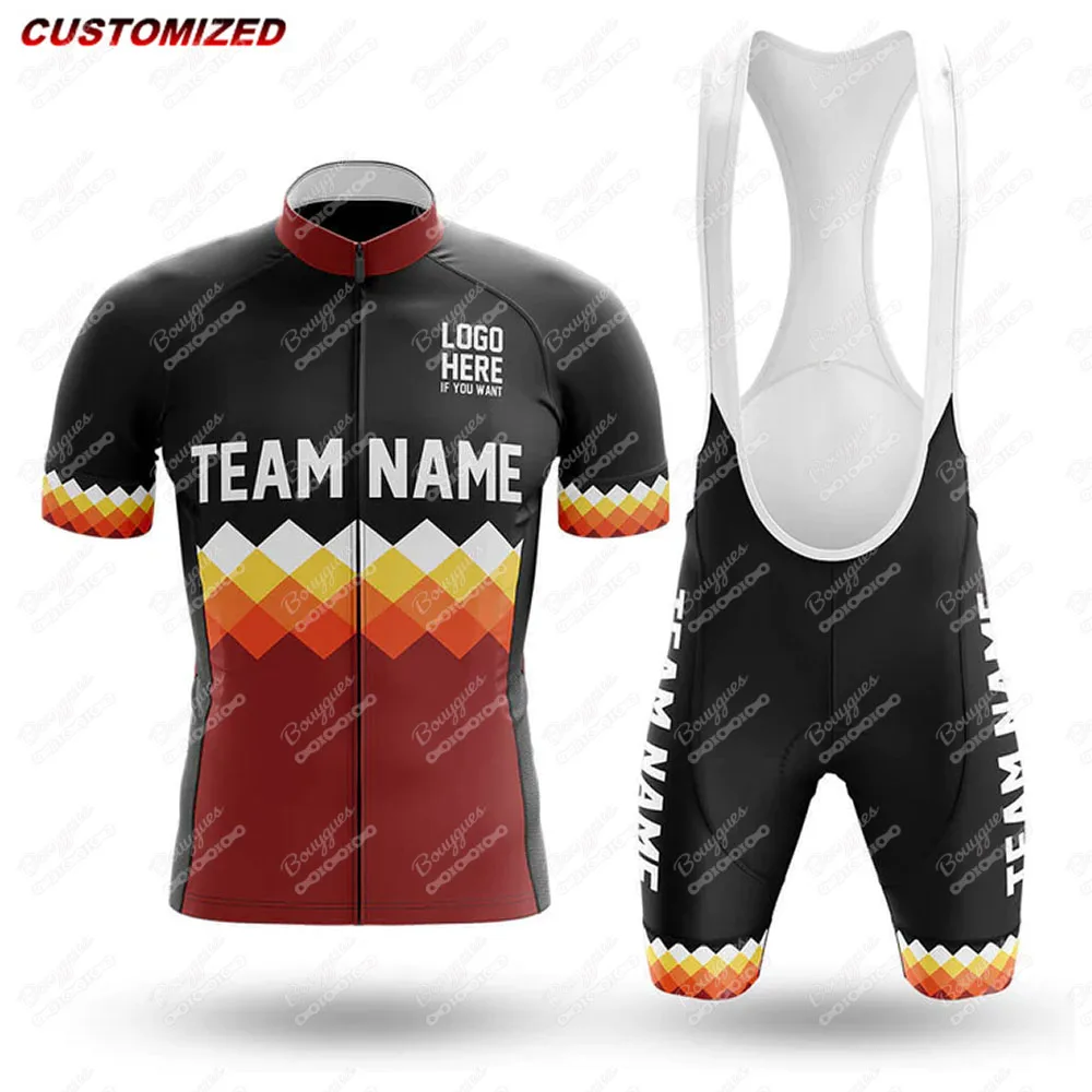 Customized Team Name (4)Men Short Sleeve Cycling Jersey Sets Maillot Ropa Ciclismo Outdoor sports Bicycle Clothing Bike Shirts
