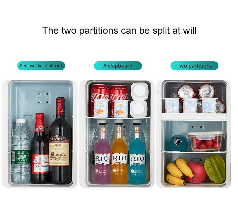 เครื่องทําความเย็นอย่างรวดเร็วขายส่งตู้เย็นสไลด์แบบพกพา 20L Triple-core ตู้เย็นรถยนต์ขนาดเล็ก