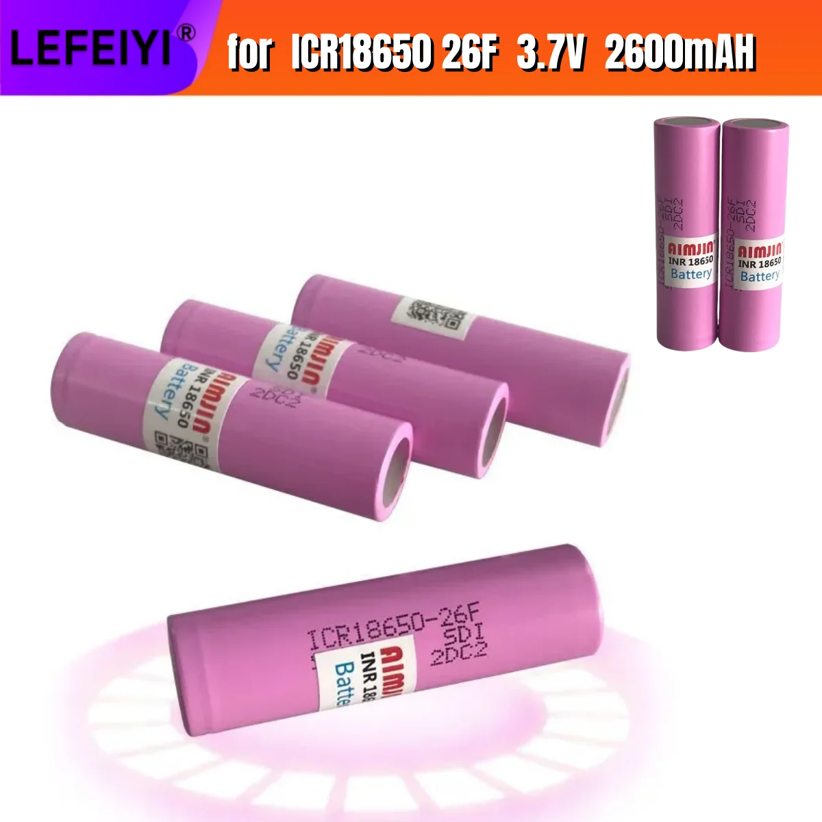 100% Brand New Original 3.7V 2600mAh 18650 Battery for Samsung ICR18650 26F Rechargeable Lithium Battery Flashlight Battery