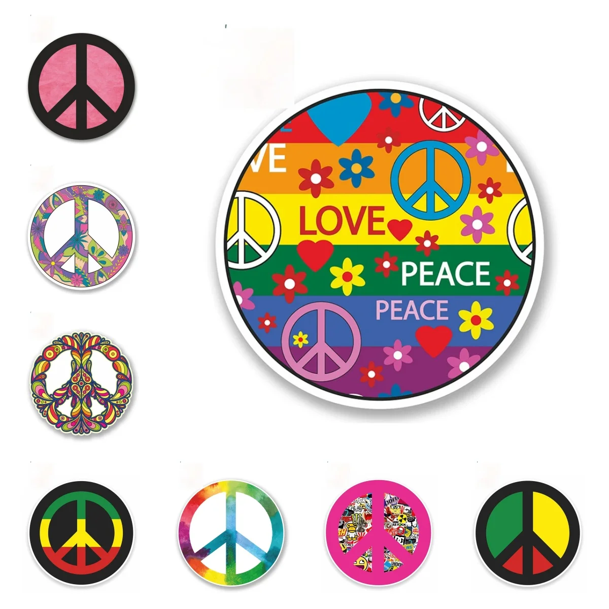 

Creative Peace Symbol Car Sticker Laptop Bumper Wall Truck Moto Van Helmet Racing Camper Vinyl Decal PVC Wholesale