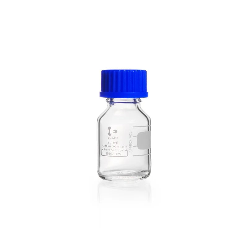 DURAN® Original Laboratory Bottle, clear, with DIN 168-1 thread, graduated, with screw cap and pouring ring