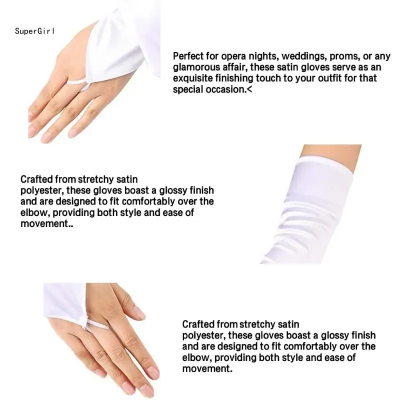 

Elbow Gloves for Formal Event Party Costume Gloves Elegant Ceremony Gloves Women Stage Performances Arm Sleeves J78E