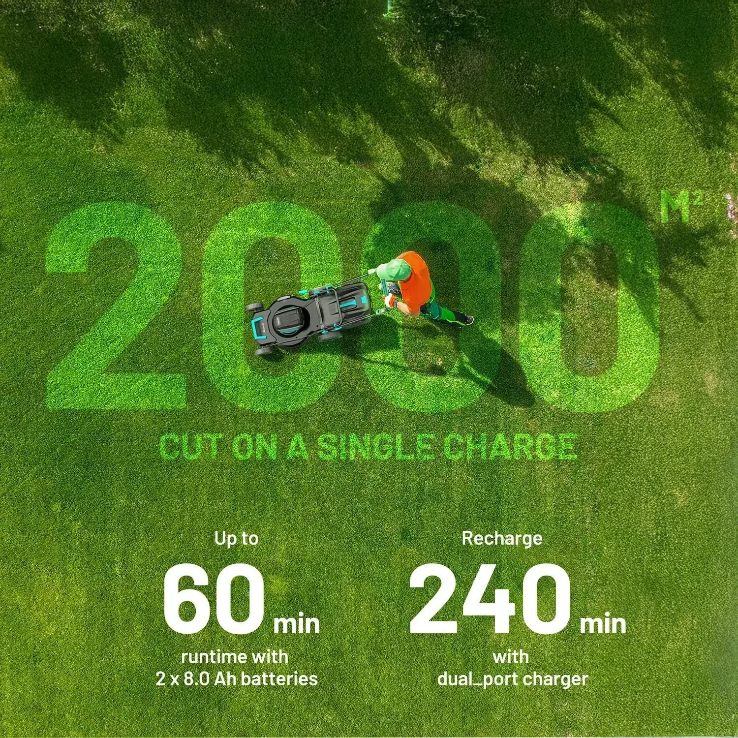 

2*20V 21 inch Self-Propelled Lawn Mower Cordless, 3-in-1 Brushless Electric Lawn Mower with 6-Position Cutting Height（Hot）