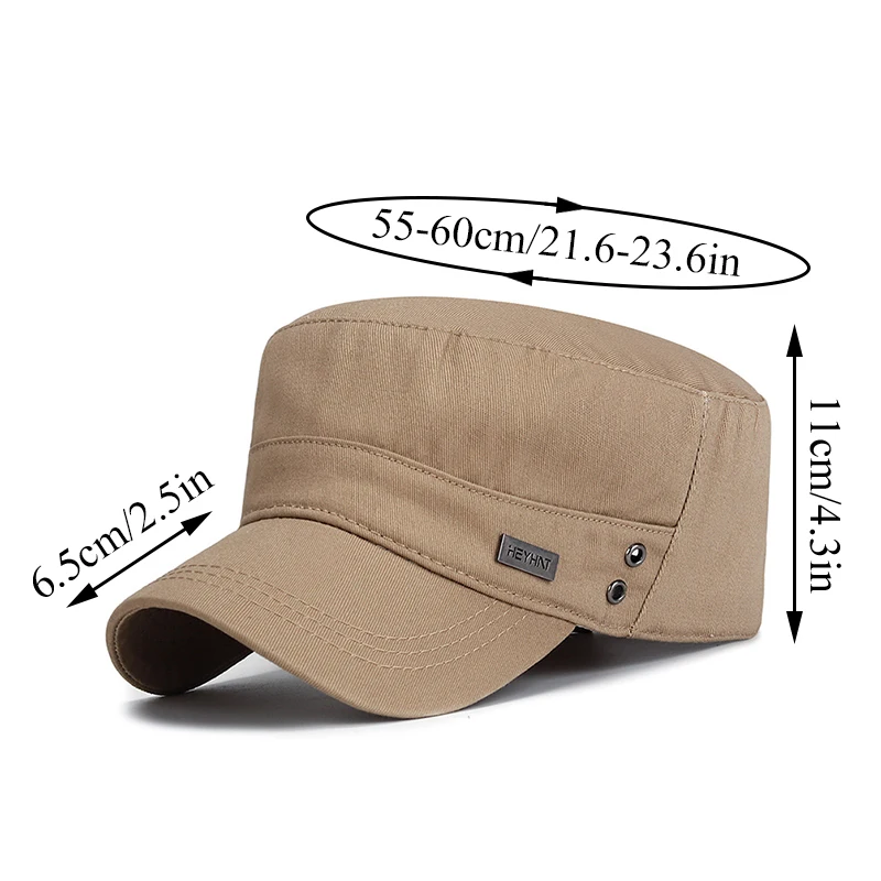 Unisex Vintage Washed Cotton Flat Top Hat Adjustable Snapback Hats Men Women Baseball Cap Outdoor Casual Sun Protective Hat