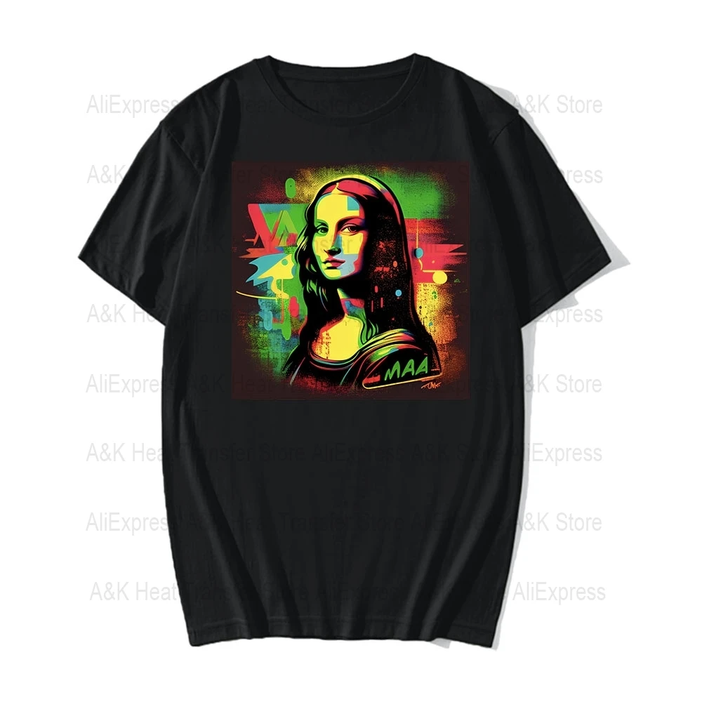 Abstrakcyjna sztuka Monroe transfery na ubrania DIY zmywalna koszulka Mona Lisa termo samoprzylepne naszywki modne damskie naklejki