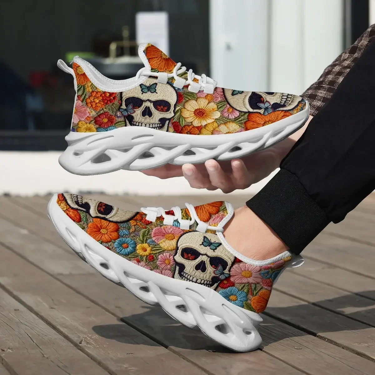 

Men's Printed Sneakers Breathable Mesh Sports Shoes Comfortable Running Shoes Outdoor Men Athletic Shoes