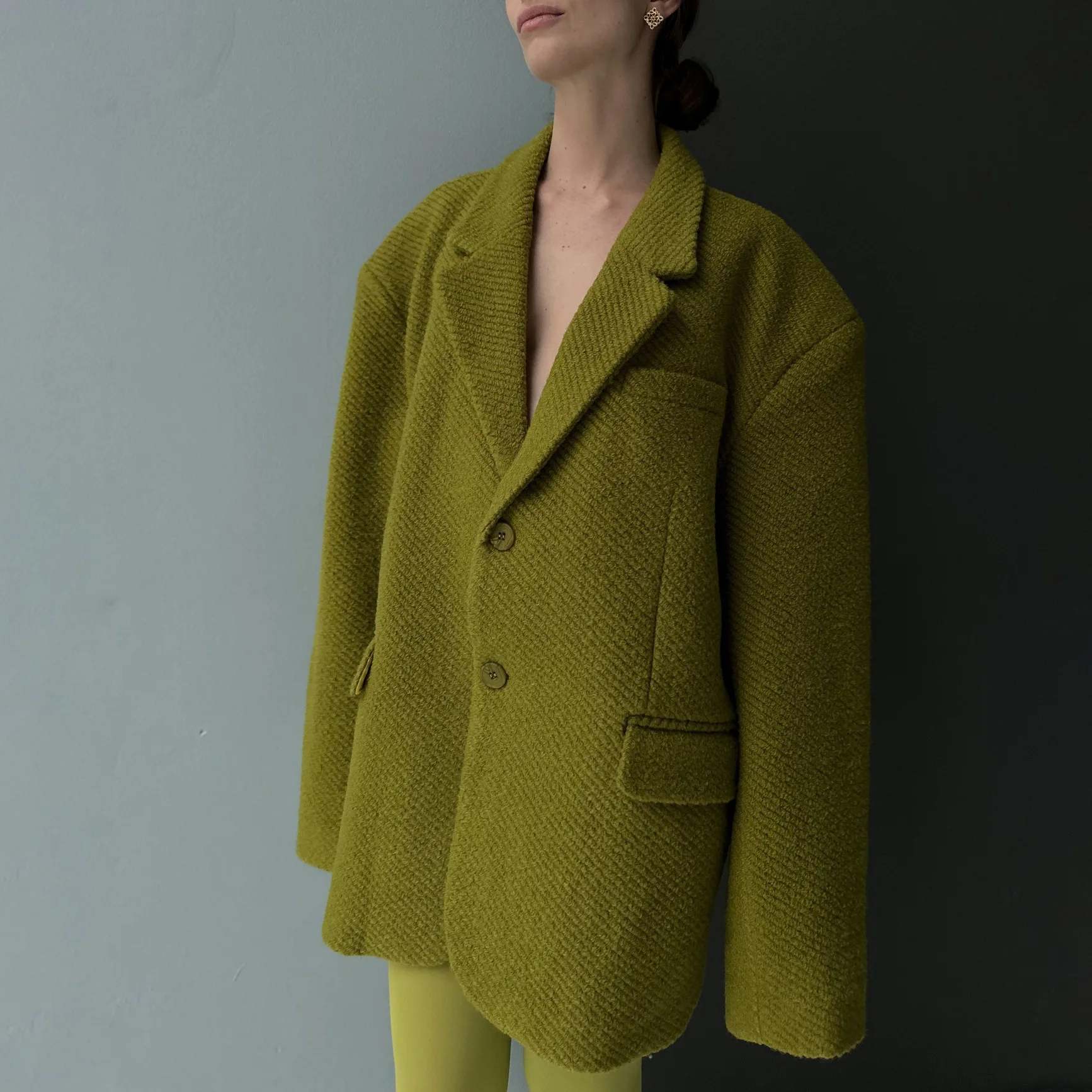 Allingentle المرأة البدلة السترة الفاخرة توسيع الكتف وسادة الصوفية دعوى المرأة سترة لملابس حفلات الكوكتيل تخصيص #2