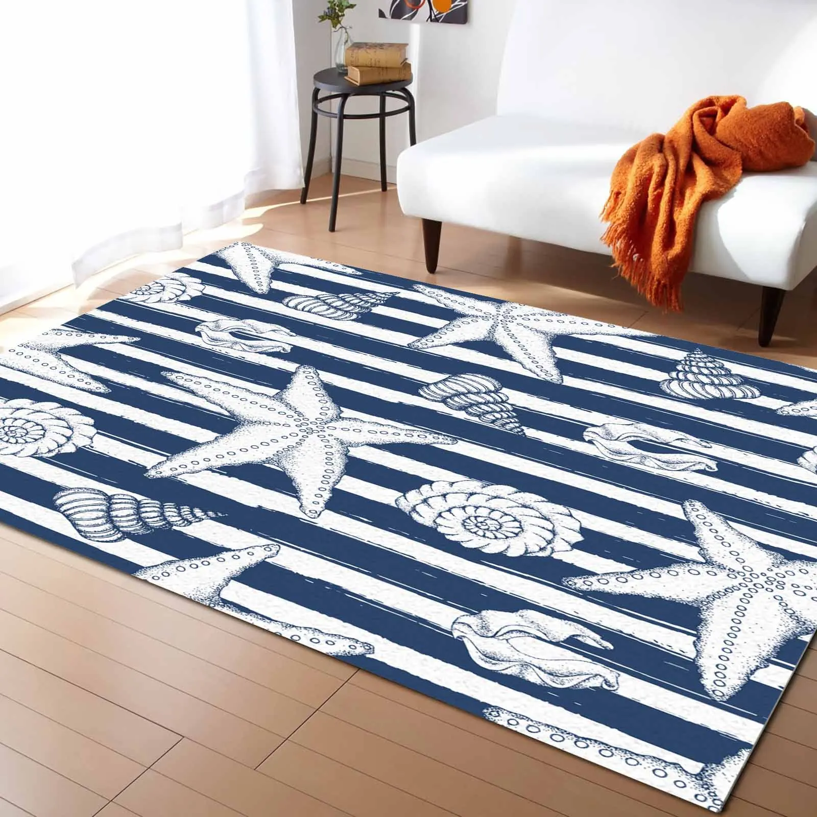 

Striped Conch Lines In The Natural Ocean Living Room Floor Mat Children's Bedroom Bedside Carpet Kitchen Door