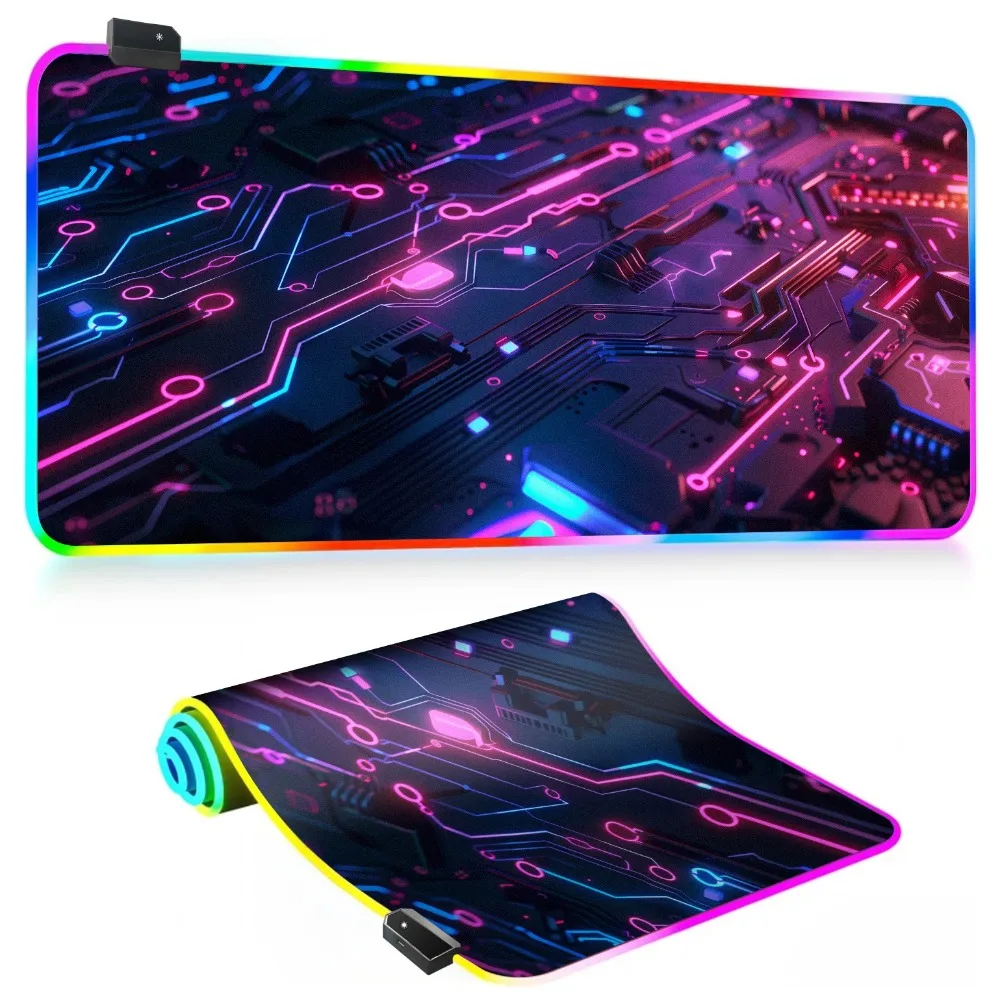 RGB rubber gaming mouse pad, gaming table pad, unisex mouse pad suitable for home work, office games