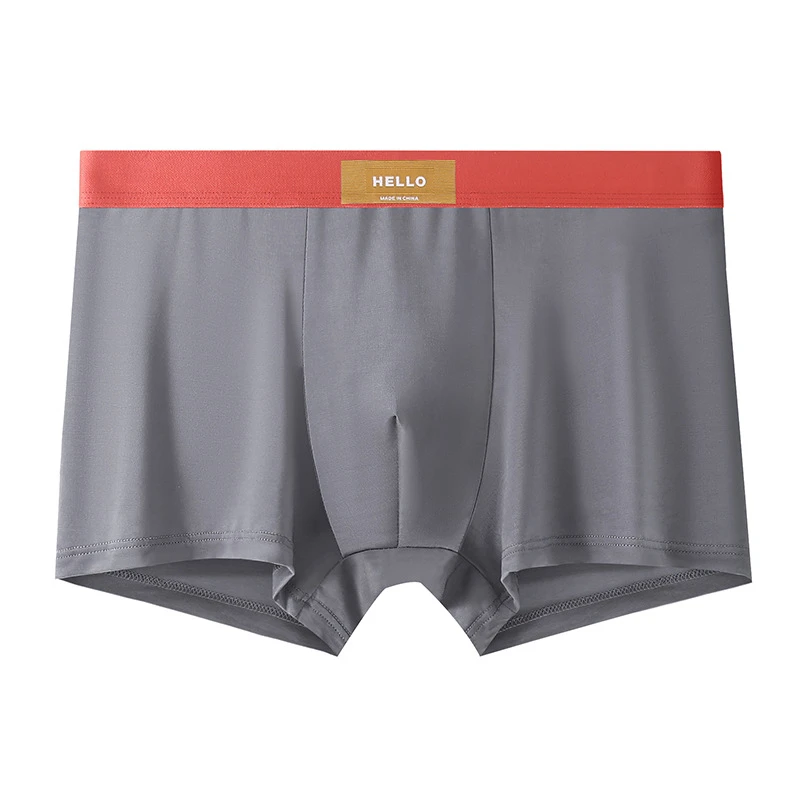 U respirável convexo boxer shorts dos homens, roupa interior fina, cuecas de seda gelo, lingerie sexy, 1 pc