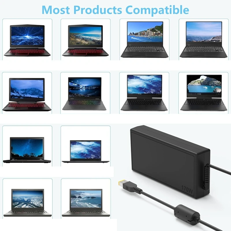 170W 20V 8.5A Laptop Power Adapter Charger for P1 P15 P17 T15g T15p P16 P16v P15v P50 P52 P53 US PLUG-AC17