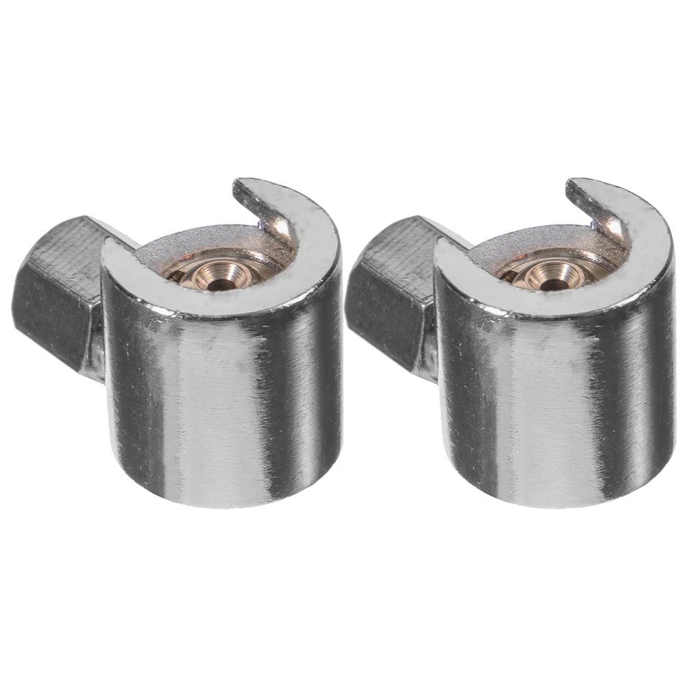 

2 Pcs Oil Head Lubrication Part Replacement Flat Buckle Button Grease Fittings Hydraulic Iron-zinc Alloy Coupler