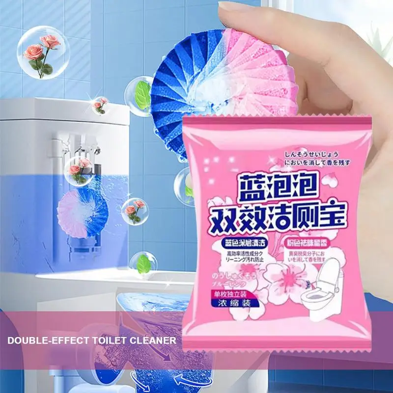 Toilet Bowl Cleaner Rose Scent Pink Blue concentrated Long-Lasting Automatic Toilet deodorization descaling Bubble Cleaner