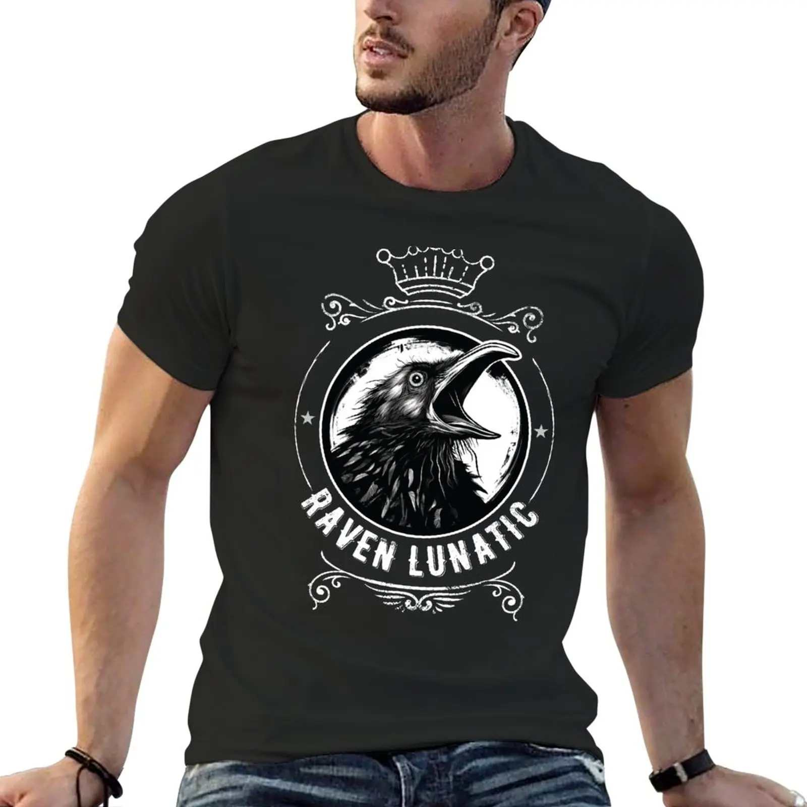 

New Raven Lunatic - Quoth the Raven Poe T-Shirt Short sleeve tee quick drying t-shirt cute tops T-shirts for men cotton