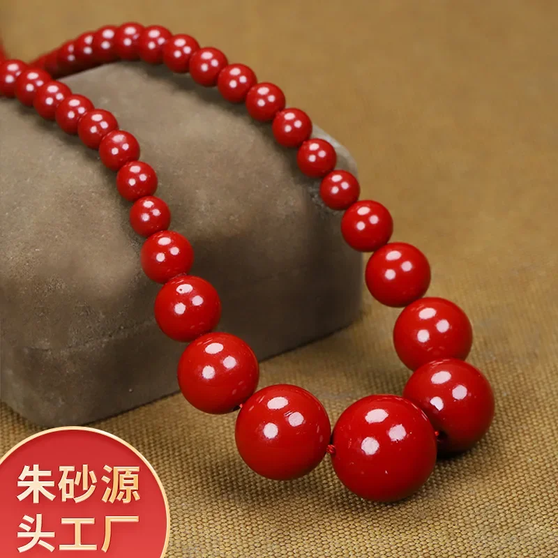 Cinnabar Necklace Fashion Raw Ore Natural Zijin Sand Clavicle Chain Jewelry  Pendant