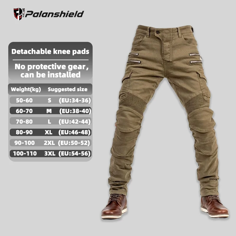 Nieuwe dubbele rits metalen stijl motorcross motorbroek heren voor dames outdoor rijjeans met beschermende uitrusting motorbroek