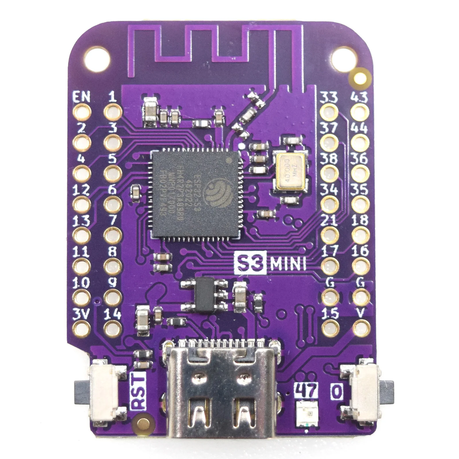 S3 Mini V1.0.0 - LOLIN WIFI Bluetooth IOT Board basada en ESP32-S3FH4R2 ESP32-S3 4MB FLASH 2MB PSRAM MicroPython Compatible con Arduino