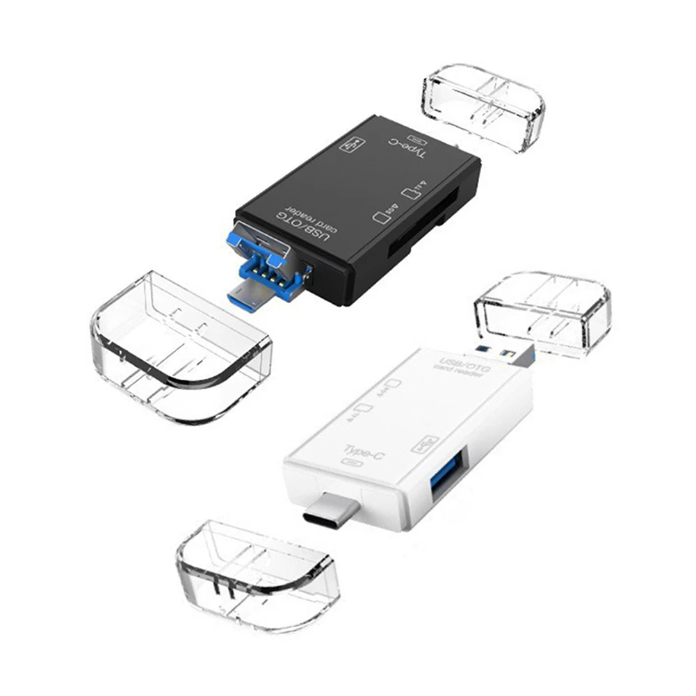 6 IN 1 USB/Micro USB/Type C ถึง SD TF Card Adapter 480Mbps OTG Card Reader USB 3.0 SD/TF Card Reader สําหรับแล็ปท็อปพีซี