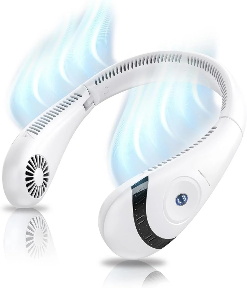 2026 New Upgrade AlphaCool Portable Neck Fan, Rechargeable Neck Air Conditioner, Personal Cooling Fan - Up To 12 Hours Of Coolin