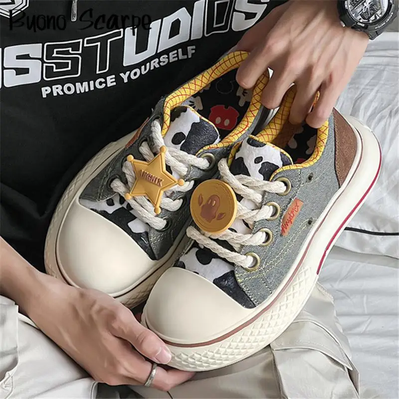 

Fashion Mixed Color Casual Trainers All Match Chunky Heel Platform Increasing Unisex Shoes Tennis Female Skateboare Sneakers New