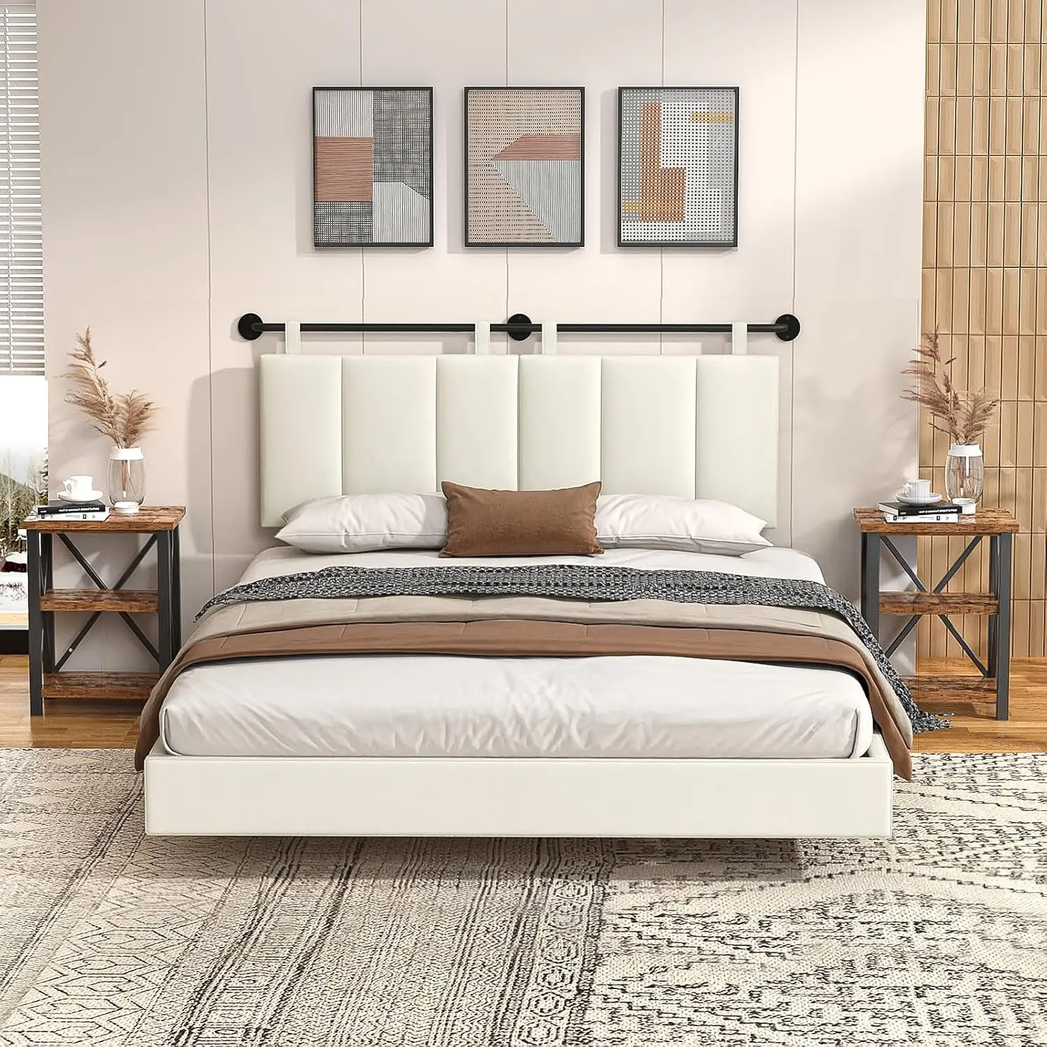 

Headboard, Headboards Queen Size Wall Mounted Bed Headboard with Headboards Only Height Adjustable Beige Head Boards for Bedroom
