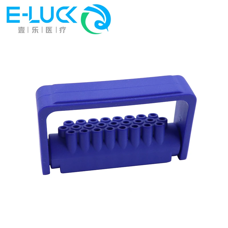 6PCS Plastic Dental Bur Holder Colorful Disinfection Carbide Burs Block Drills Case Sterilizer Holder Box  for Dentist Lab