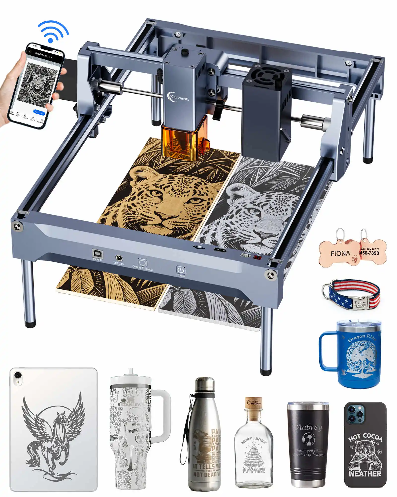 

Laser Engraver Machine, Laser Cutter & Engraver for Wood, Metal & Acrylic, for Small Businesses & Studio,5W 10W Optical Power,