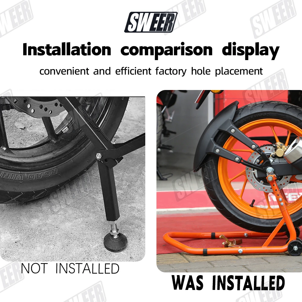 Motorcycle lifting bracket, front and rear combination 850 pound load-bearing bracket, universal tire repair tool