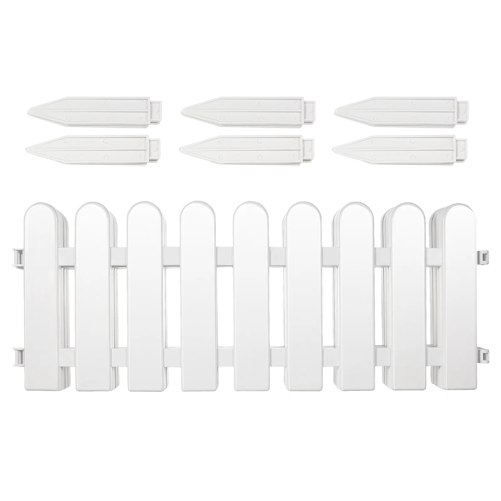 

Scicalife 4 Sets Plastic Garden Picket Fences Courtyard Garden Border Fence Decorative Fences (White)