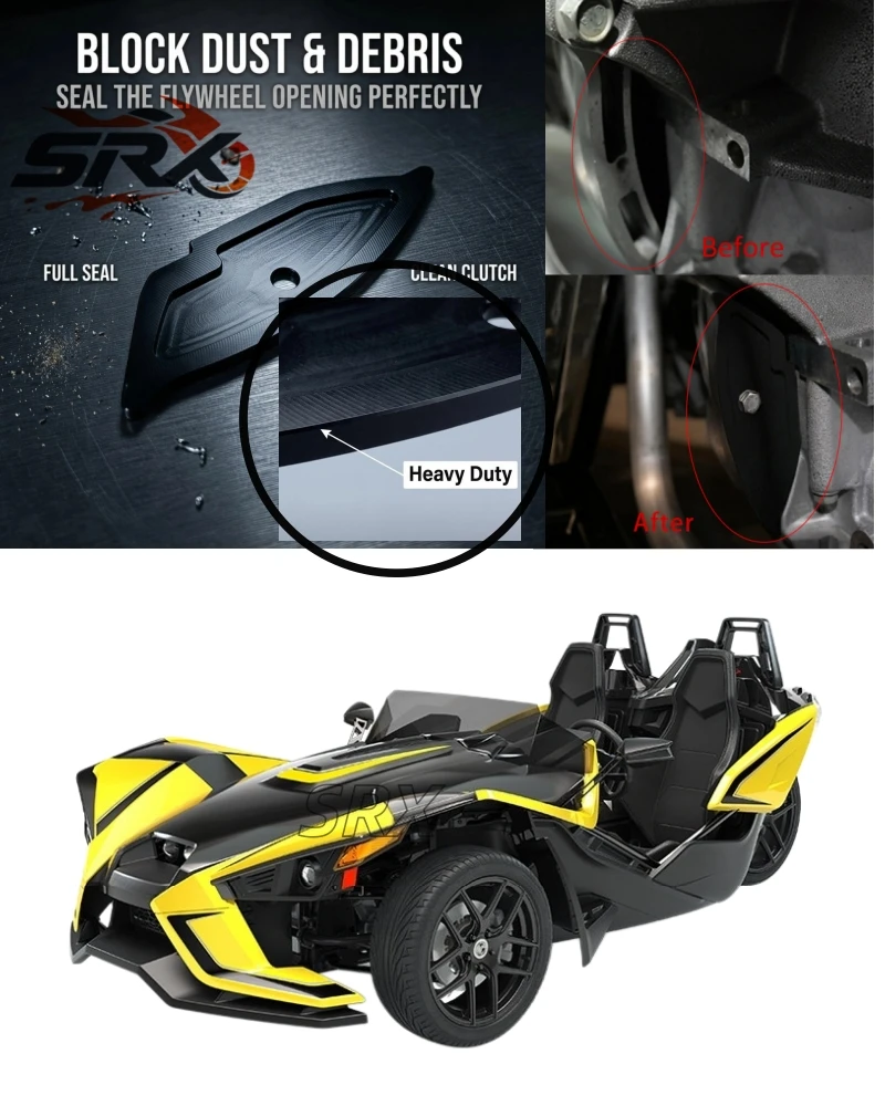 Aluminium Alloy Flywheel  Cover Transmission Outer Panel For 2015‑2019 Polaris Slingshot