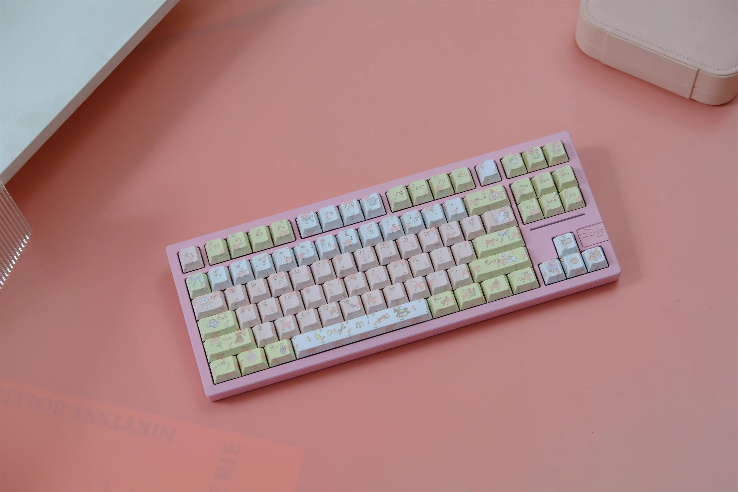 Spring Gifts Keycaps 151 Key PBT Material Cherry Profile DYE-SUB Keycaps For MX Switch Alice Mechanical Keyboard ISO ANSI Layout