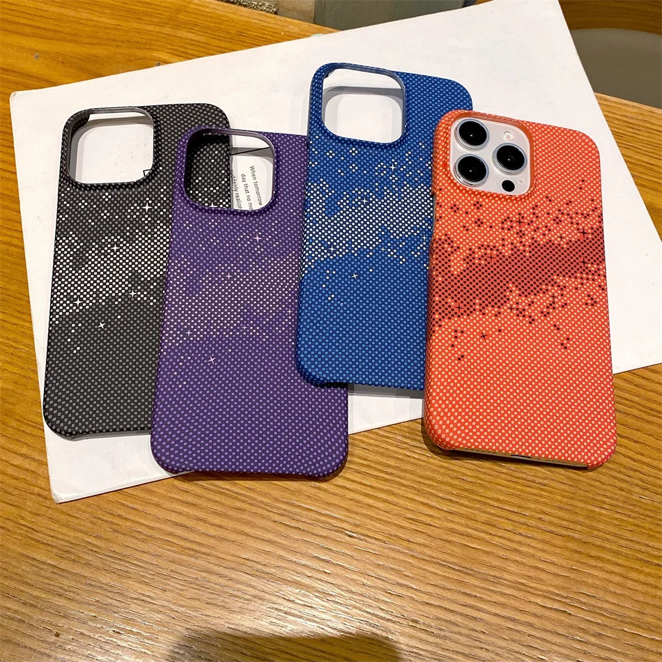 

Slim Carbon Fibre Pattern Frameless Rugged Armor Case For Iphone 16 15 14 Plus 13 12 Pro Max Heat Dissipation Retro Cover Funda