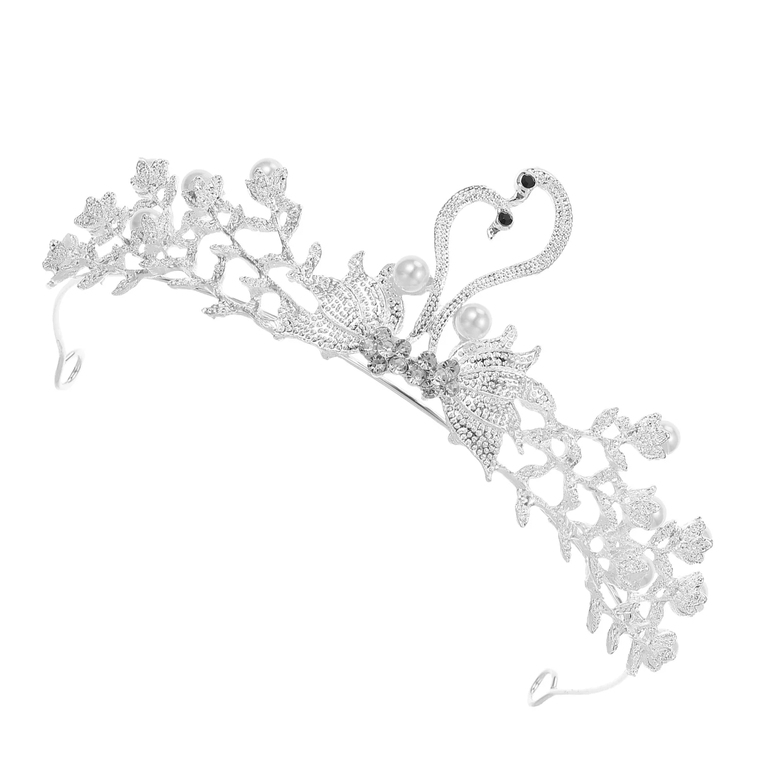 

Elegant Bridal Tiara Rhinestone Swan Crown Women White Hair Accessories Wedding Headband Party Engagement Jewelry Decor