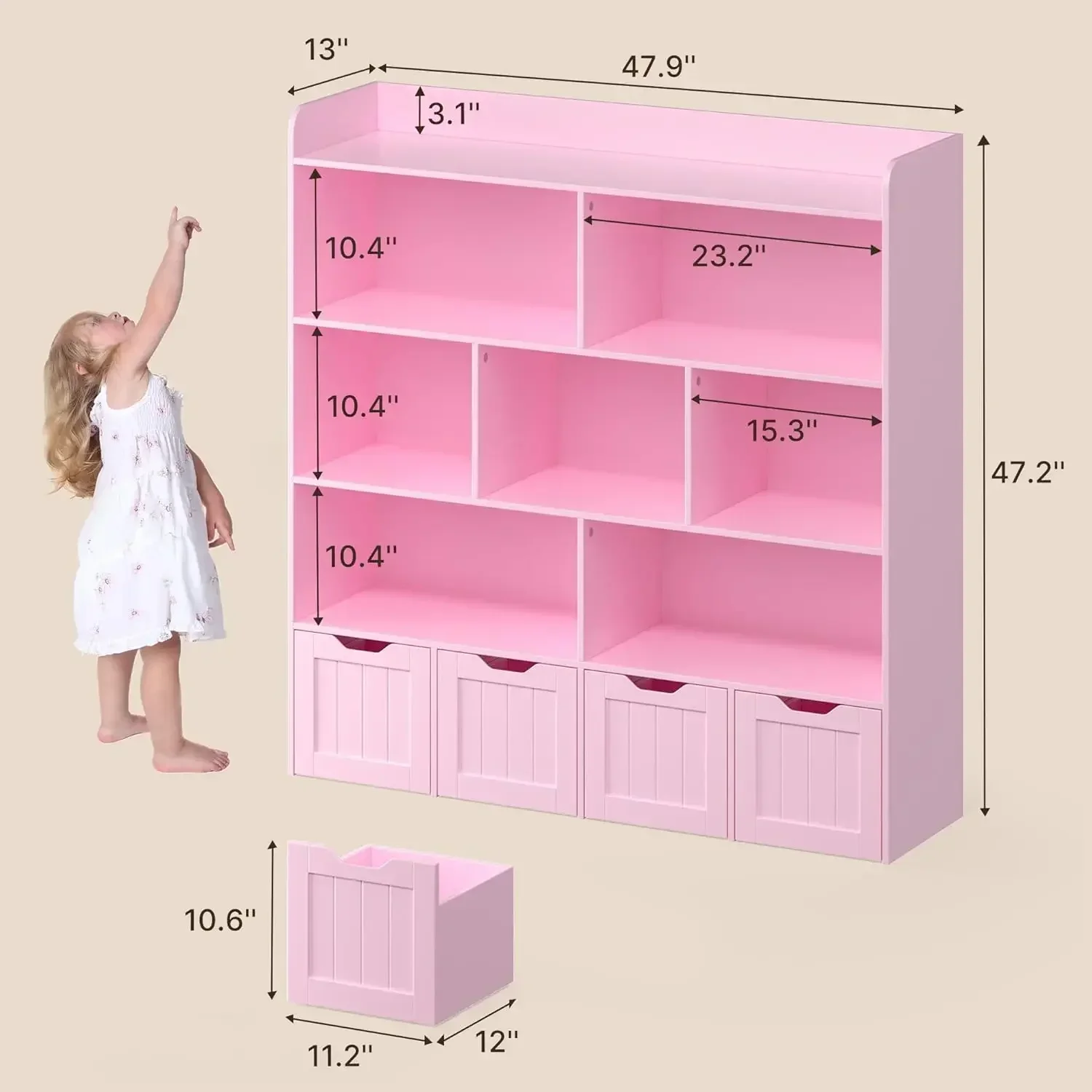 아이들 장난감 수납장 책장, 이동식 서랍과 오픈 선반이 - Kids Toys Drawers 리뷰 및 가격