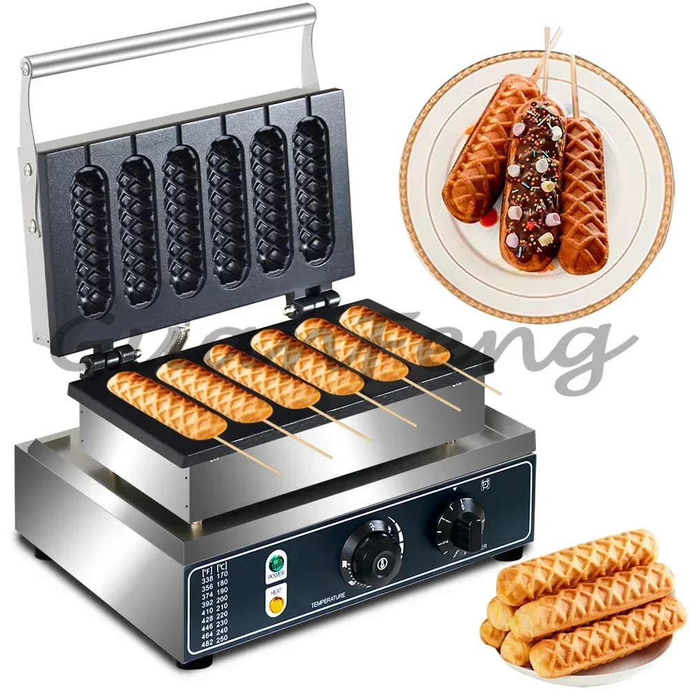 1550W Electric Waffle Maker French Crispy Corn Dog Baking Machine Hot Dog Waffle Baker Kitchen Food Making Appliance