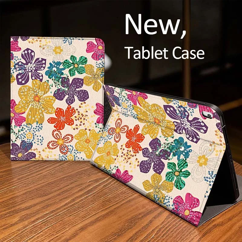 

Pink Yellow Floral Pattern Case For iPad Pro mini Air 1 2 4 3 5 6 7 8gen 9gen 11 M2 M3 M4 6th 7th 10th 11th Gen 2025 Tablet