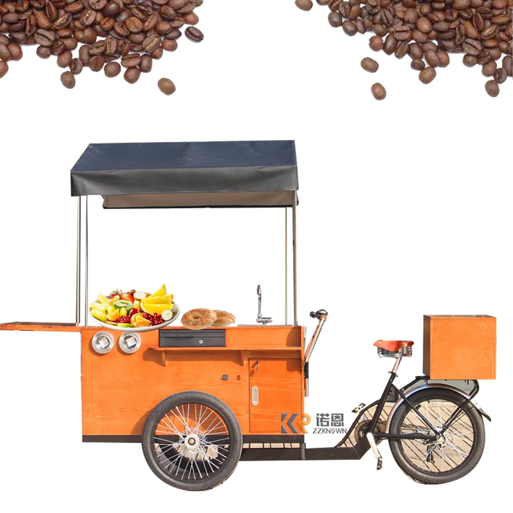CE Certification Electric Mobile Coffee Cart for Sale Pedal Adult Cargo Bike Bicycle 500W Tricycle with Water Sink image 4