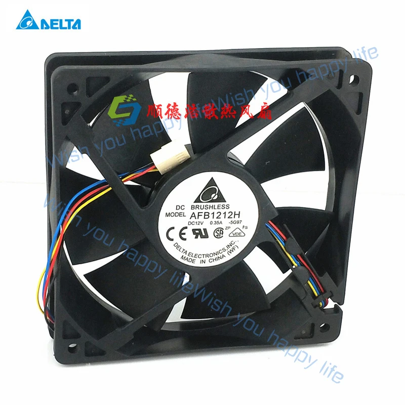 L... 1pcs for Delta AFB1212H 12V 0.35A 12CM 12025 PWM temperature control fan 4pin